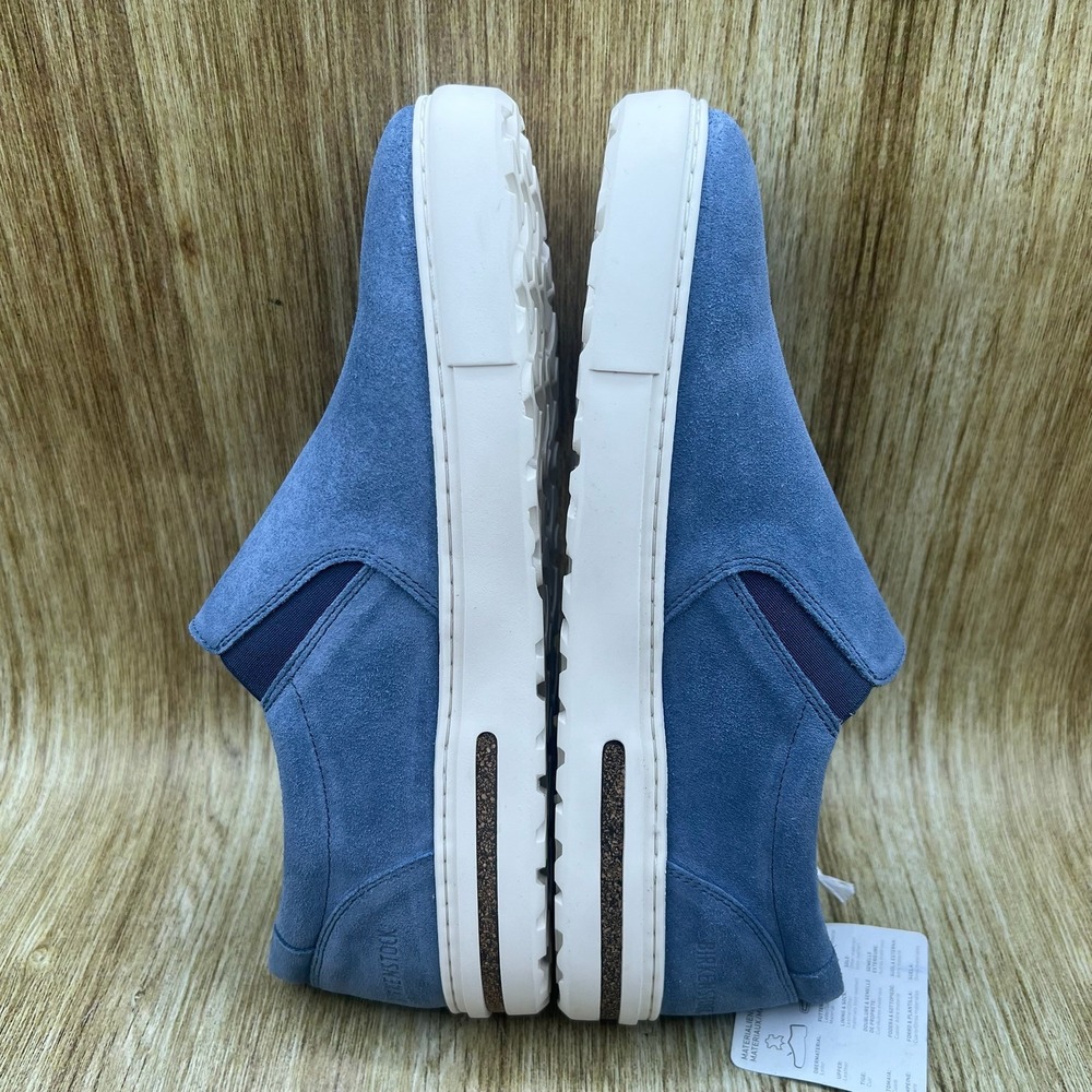 Birkenstock Oswego Slip On Sneaker Women's Size 10 Blue Suede Cork Footbed NEW - Picture 7 of 10